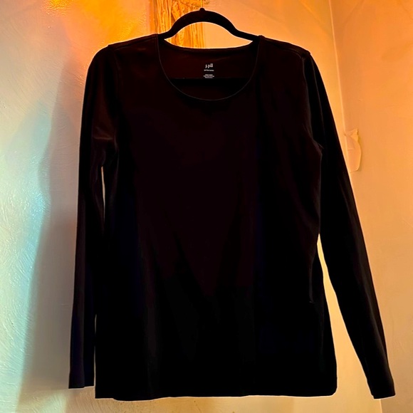 ⭐️NWOT JJILL PERFECT Shirt, Black, M, 100% Pima Cotton, Perfect for Layering 🖤💖 - Picture 8 of 12